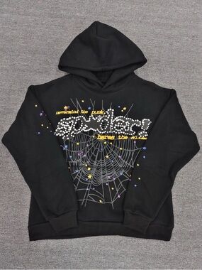“Black OG Web V2” Sp5der Hoodie